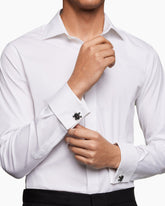 Memento Mori Skull Cufflinks in Sterling Silver with Black Diamonds and Rubies, 24mm